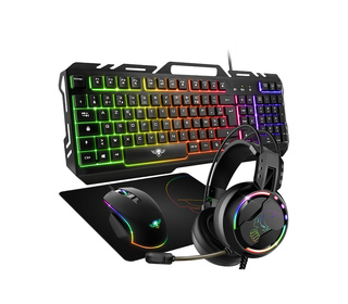 Spirit of Gamer PRO MKH5 clavier Souris incluse USB AZERTY Français Noir