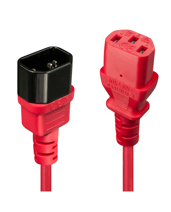 Lindy 30476 câble électrique Noir, Rouge 0,5 m Coupleur C14 Coupleur C13