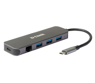D-Link Hub USB-C 5-en-1 avec Gigabit Ethernet/alimentation DUB-2334