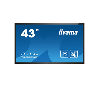 iiyama T4362AS-B1 affichage de messages Écran plat interactif 108 cm (42.5") IPS 500 cd/m² 4K Ultra HD Noir Écran tactile Intégr