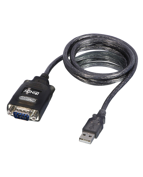 Lindy 42686 câble Série Noir 1,1 m USB Type-A DB-9