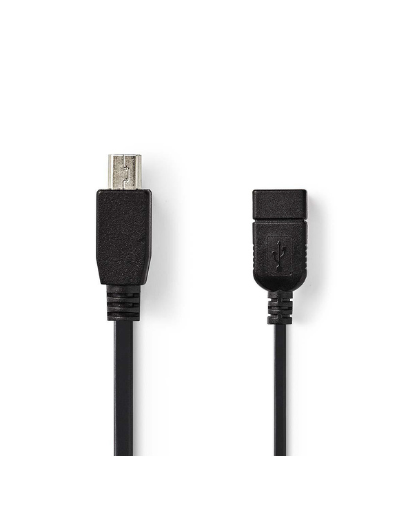 Nedis CCGP60315BK02 câble USB 0,2 m USB 2.0 USB A Noir