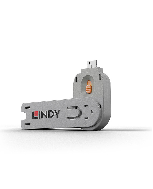 Lindy 40623 bloqueur de port Clé de bloqueur de port USB Type-A Orange Acrylonitrile-Butadiène-Styrène (ABS) 1 pièce(s)
