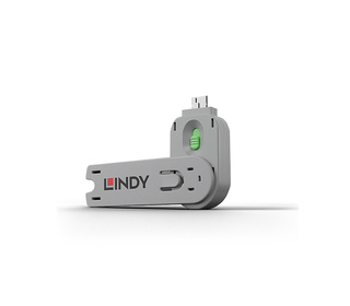 Lindy 40621 bloqueur de port Clé de bloqueur de port USB Type-A Vert Acrylonitrile-Butadiène-Styrène (ABS) 1 pièce(s)