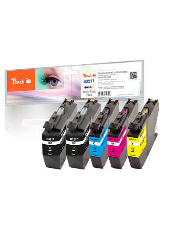 Peach PI500-225 cartouche d'encre 5 pièce(s) Compatible Rendement standard Noir, Cyan, Magenta, Jaune