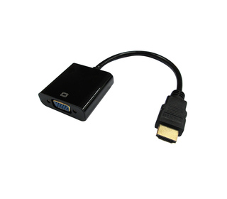 DLH ADAPTATEUR HDMI MALE VERS VGA FEMELLE AVEC PORT AUDIO (Jack) - 1920x1080 / 60Hz - Longueur 24cm - Noir