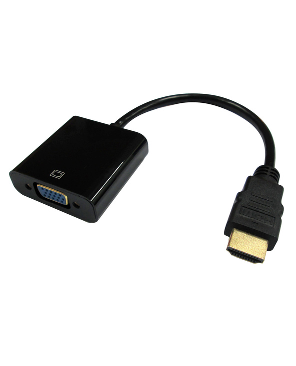 DLH ADAPTATEUR HDMI MALE VERS VGA FEMELLE AVEC PORT AUDIO (Jack) - 1920x1080 / 60Hz - Longueur 24cm - Noir