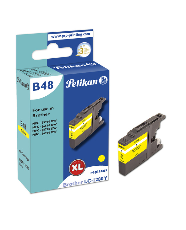 Pelikan B48 Yellow cartouche d'encre 1 pièce(s) Compatible Rendement élevé (XL) Jaune