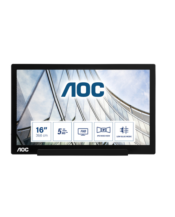 AOC 01 Series I1601FWUX 15.6" LED Full HD 5 ms Argent, Noir
