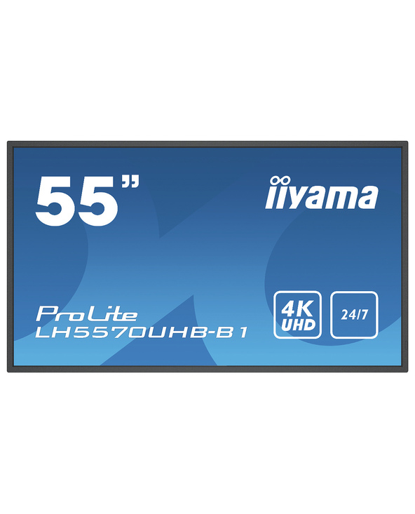 iiyama LH5570UHB-B1 affichage de messages Panneau plat de signalisation numérique 138,7 cm (54.6") VA 700 cd/m² 4K Ultra HD Noir