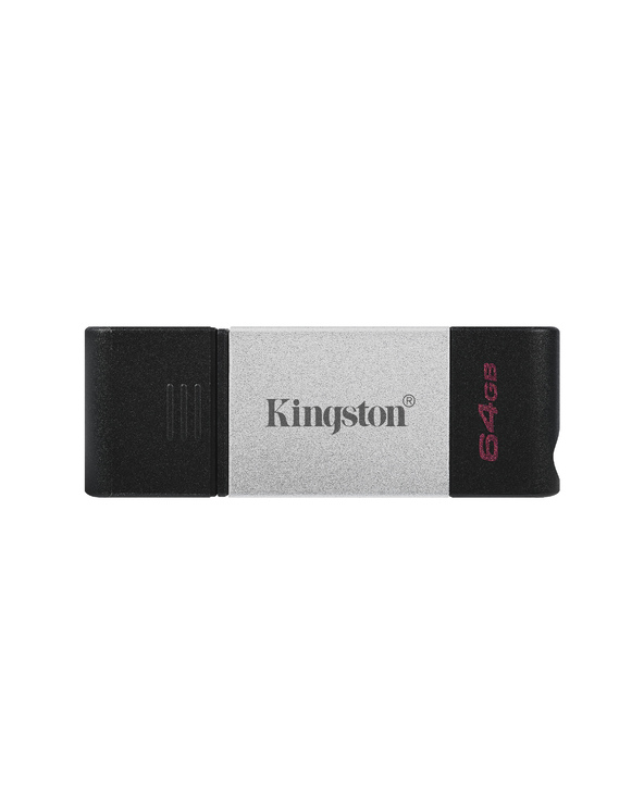 Kingston Technology DataTraveler 80 lecteur USB flash 64 Go USB Type-C 3.2 Gen 1 (3.1 Gen 1) Noir, Argent