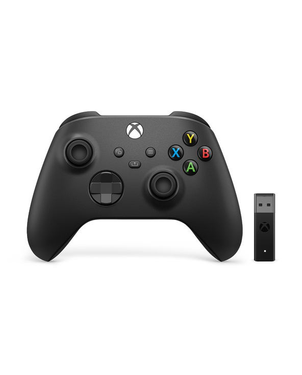 Microsoft Xbox Wireless Controller + Wireless Adapter for Windows 10 Noir Manette de jeu PC, Xbox One, Xbox One S, Xbox One X, X