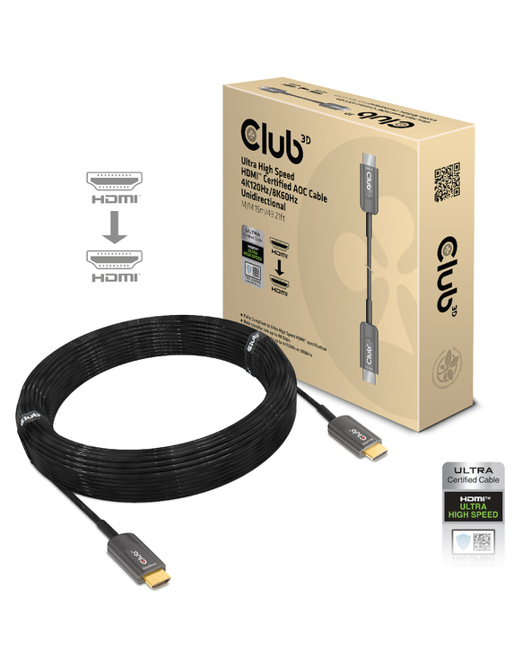 CLUB3D CAC-1377 câble HDMI 15 m HDMI Type A (Standard) Noir