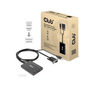 CLUB3D CAC-1720 câble vidéo et adaptateur 0,6 m HDMI Type A (Standard) VGA (D-Sub) + USB Noir