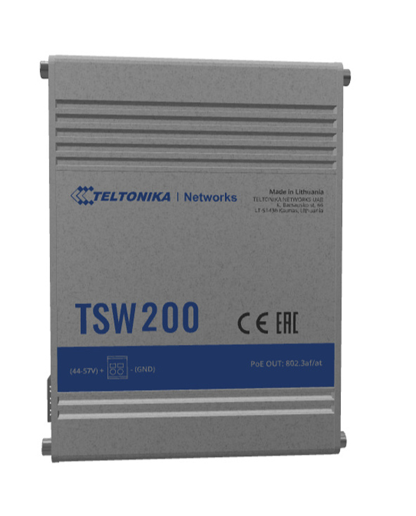 Teltonika TSW200 commutateur réseau Non-géré Gigabit Ethernet (10/100/1000) Connexion Ethernet, supportant l'alimentation via ce