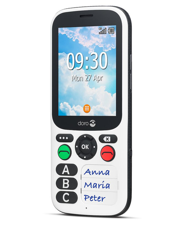 Doro 780X 7,11 cm (2.8") 117 g Noir, Blanc Téléphone pour seniors