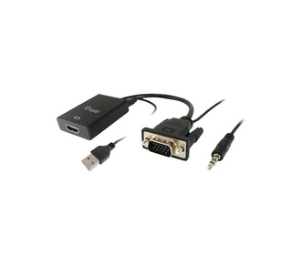 Equip 119038 câble vidéo et adaptateur 0,2 m VGA (D-Sub) + 3,5 mm DVI-D + USB Noir