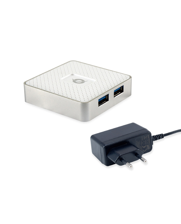 Conceptronic HUBBIES03W hub & concentrateur USB 3.2 Gen 1 (3.1 Gen 1) Micro-B 5000 Mbit/s Blanc