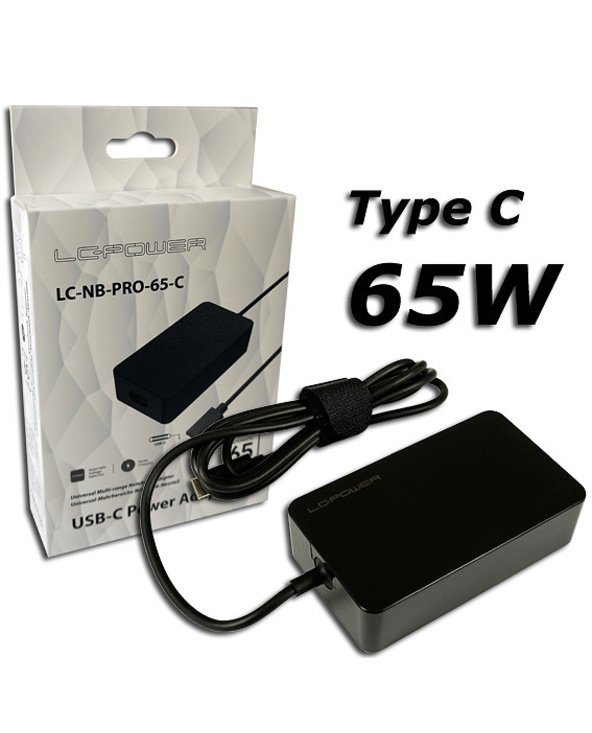 LC-Power LC-NB-PRO-65-C adaptateur de puissance & onduleur Intérieure 65 W Noir