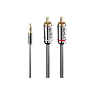 Lindy 35332 câble audio 0,5 m 3,5mm 2 x RCA Anthracite