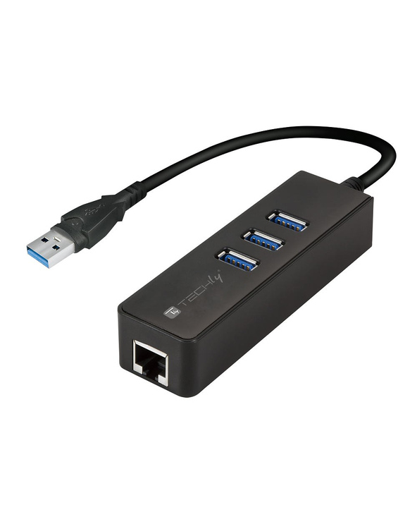Techly IDATA-USB-ETGIGA-3U2 station d'accueil USB 3.2 Gen 1 (3.1 Gen 1) Type-A Noir