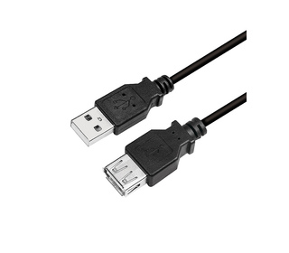LogiLink CU0010B câble USB 2 m USB 2.0 USB A Noir