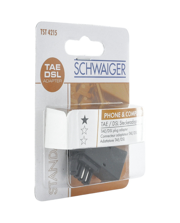 Schwaiger TST4215533 changeur de genre de câble TAE-F RJ-45 Noir