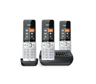 Gigaset COMFORT 500A Trio Téléphone analog/dect Identification de l'appelant Noir, Argent