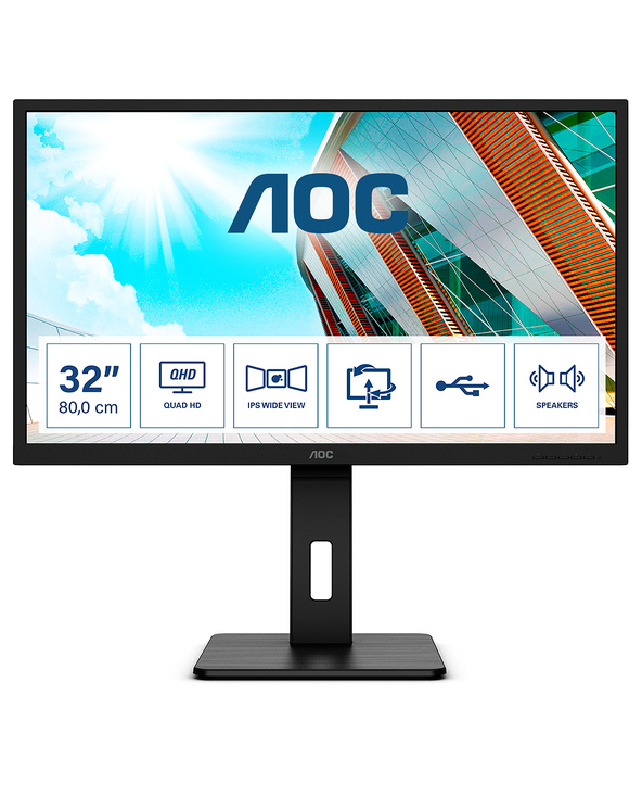 AOC P2 Q32P2 31.5" LED 2K Ultra HD 4 ms Noir