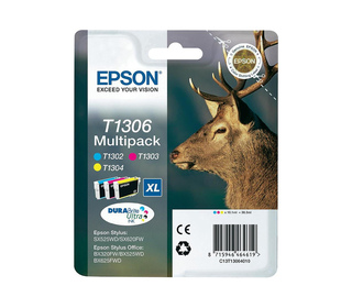 Epson Stag Multipack "Cerf" (T1306) - Encre DURABrite Ultra C, M, J (XL)