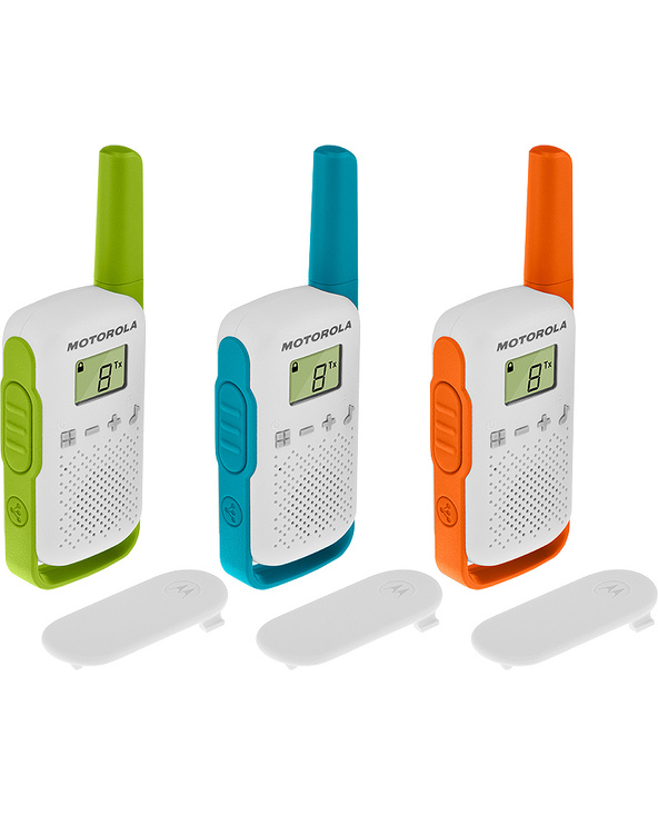 Motorola T42 radio bidirectionnelle 16 canaux Bleu, Vert, Orange, Blanc