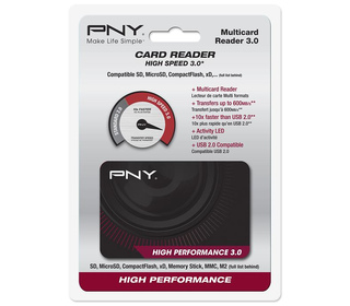 PNY High Performance Reader 3.0 lecteur de carte mémoire USB 3.2 Gen 1 (3.1 Gen 1) Noir