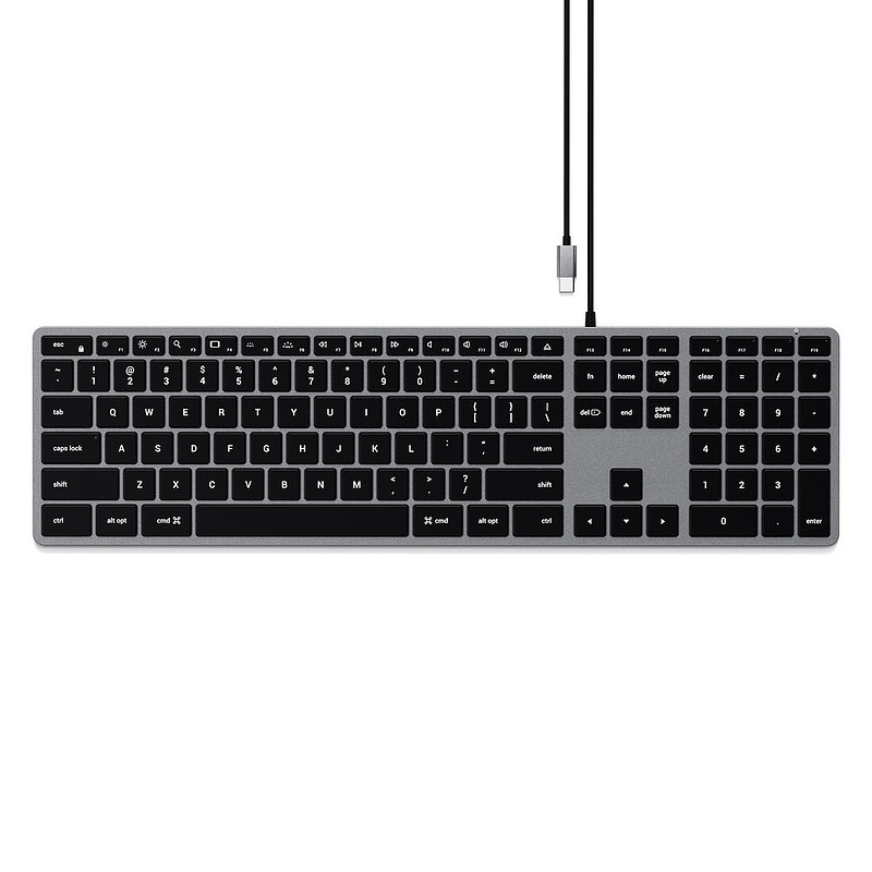 Satechi Slim W3 clavier USB QWERTY Français Aluminium, Noir