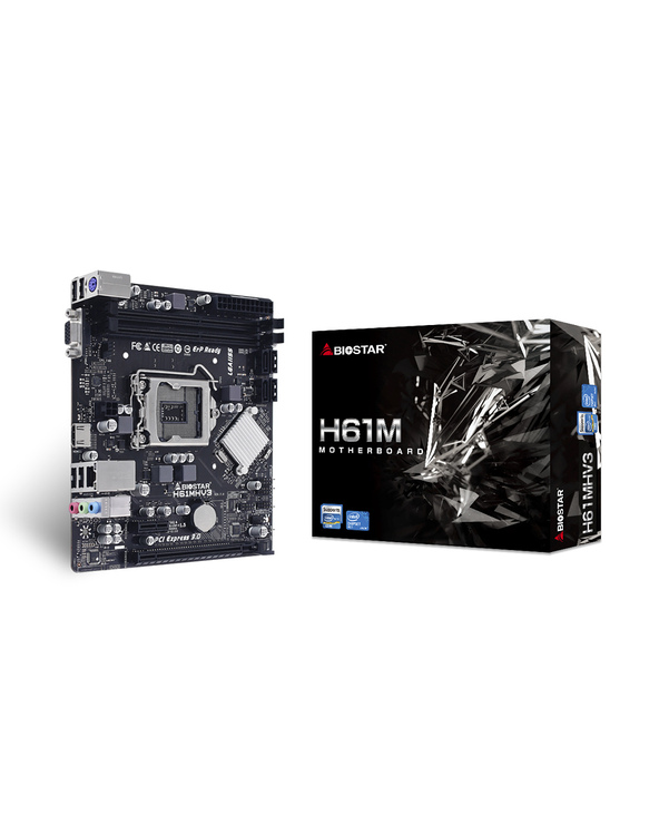 Biostar H61MHV3 carte mère Intel H61 LGA 1155 (Socket H2) micro ATX
