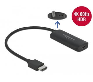 DeLOCK 63251 câble vidéo et adaptateur HDMI Type A (Standard) USB Type-C Noir