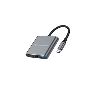 Conceptronic DONN18G station d'accueil Avec fil USB 3.2 Gen 1 (3.1 Gen 1) Type-C Gris