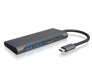 ICY BOX IB-DK4022-CPD Avec fil USB 3.2 Gen 1 (3.1 Gen 1) Type-C Anthracite, Noir