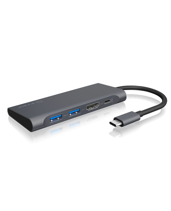 ICY BOX IB-DK4022-CPD Avec fil USB 3.2 Gen 1 (3.1 Gen 1) Type-C Anthracite, Noir
