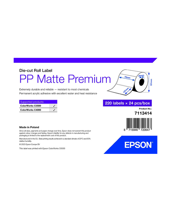 Epson 7113414 étiquette à imprimer Blanc Imprimante d'étiquette adhésive