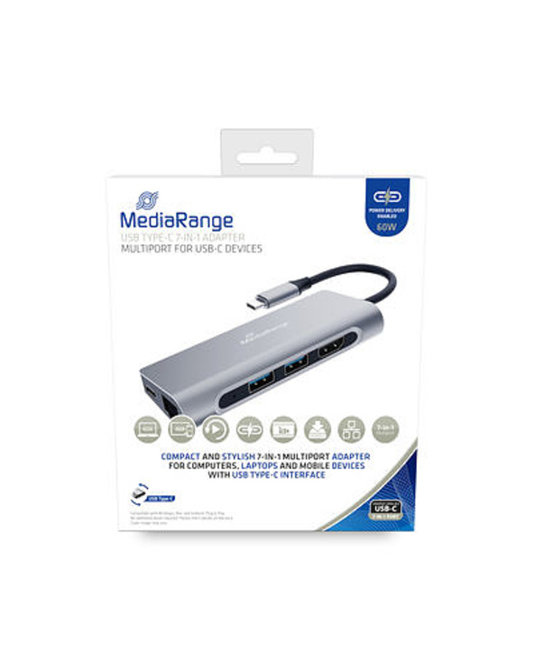 MediaRange MRCS510 station d'accueil USB 3.2 Gen 1 (3.1 Gen 1) Type-C Argent