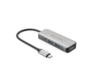 HYPER HD41-GL station d'accueil USB 2.0 Type-C Noir, Gris