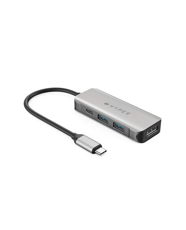 HYPER HD41-GL station d'accueil USB 2.0 Type-C Noir, Gris