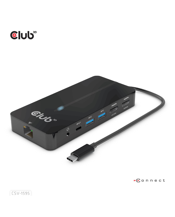 CLUB3D CSV-1595 station d'accueil USB 3.2 Gen 1 (3.1 Gen 1) Type-C Noir