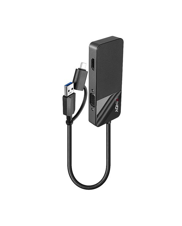 Lindy 43354 station d'accueil USB 3.2 Gen 1 (3.1 Gen 1) Type-A + Type-C Noir