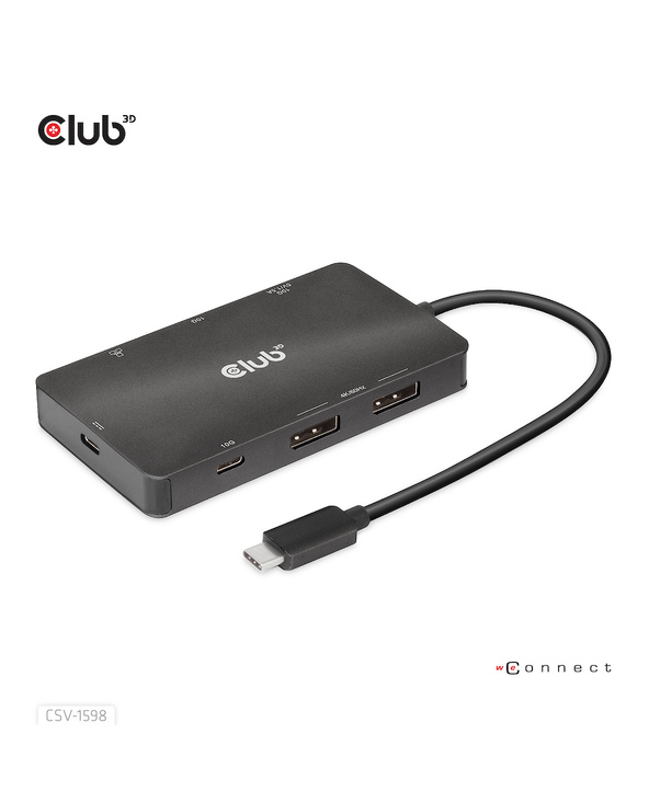 CLUB3D CSV-1598 station d'accueil USB 3.2 Gen 2 (3.1 Gen 2) Type-C Noir