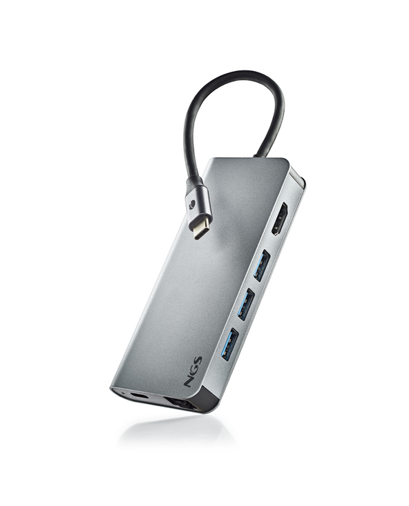 NGS WONDER DOCK 8 USB 2.0 Type-C Argent