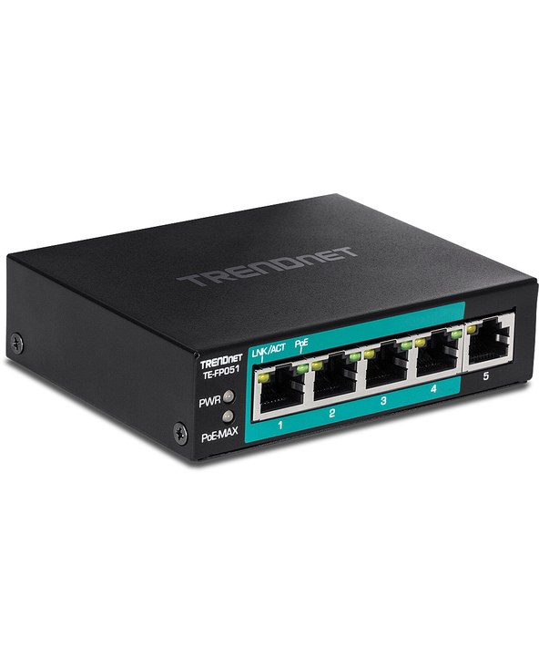 Trendnet TE-FP051 commutateur réseau Non-géré Fast Ethernet (10/100) Connexion Ethernet, supportant l'alimentation via ce port (