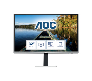 AOC 77 Series U3277FWQ 32" LED 4K Ultra HD 4 ms Noir, Argent