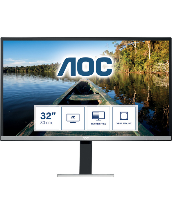 AOC 77 Series U3277FWQ 32" LED 4K Ultra HD 4 ms Noir, Argent
