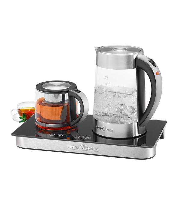 ProfiCook PC-TKS 1056 bouilloire 1,7 L Noir, Acier inoxydable, Transparent